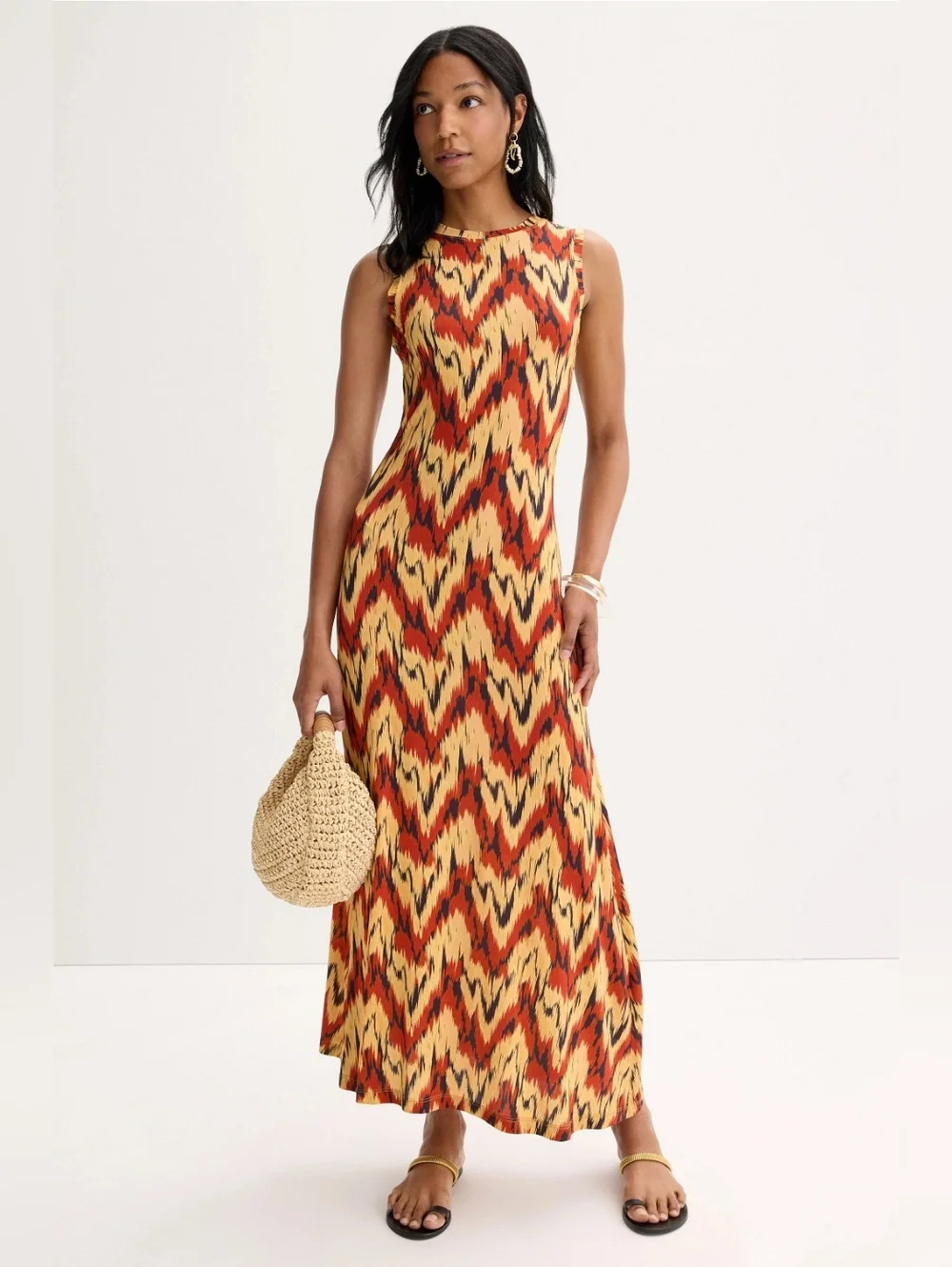 Ulla Johnson Orla Midi Dress Abstract Ikat Print Sleeveless Size S - Picture 1 of 5